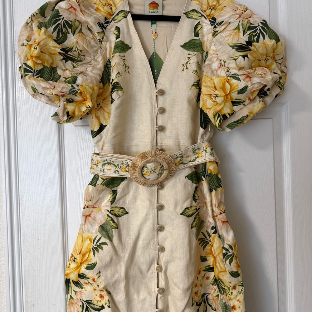 FARM Rio Garden Cascade Sand Mini dress
